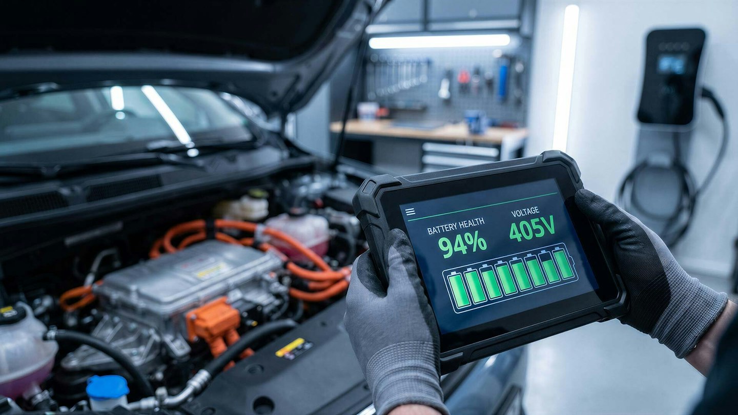 Beispielbild einer Batteriprüfung, die einen guten Batteriestatus anzeigt.
