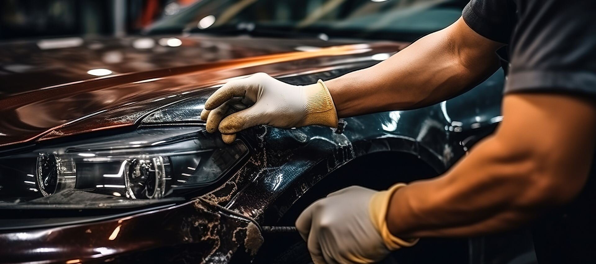 Carrosseriearbeit an einem Kotflügel